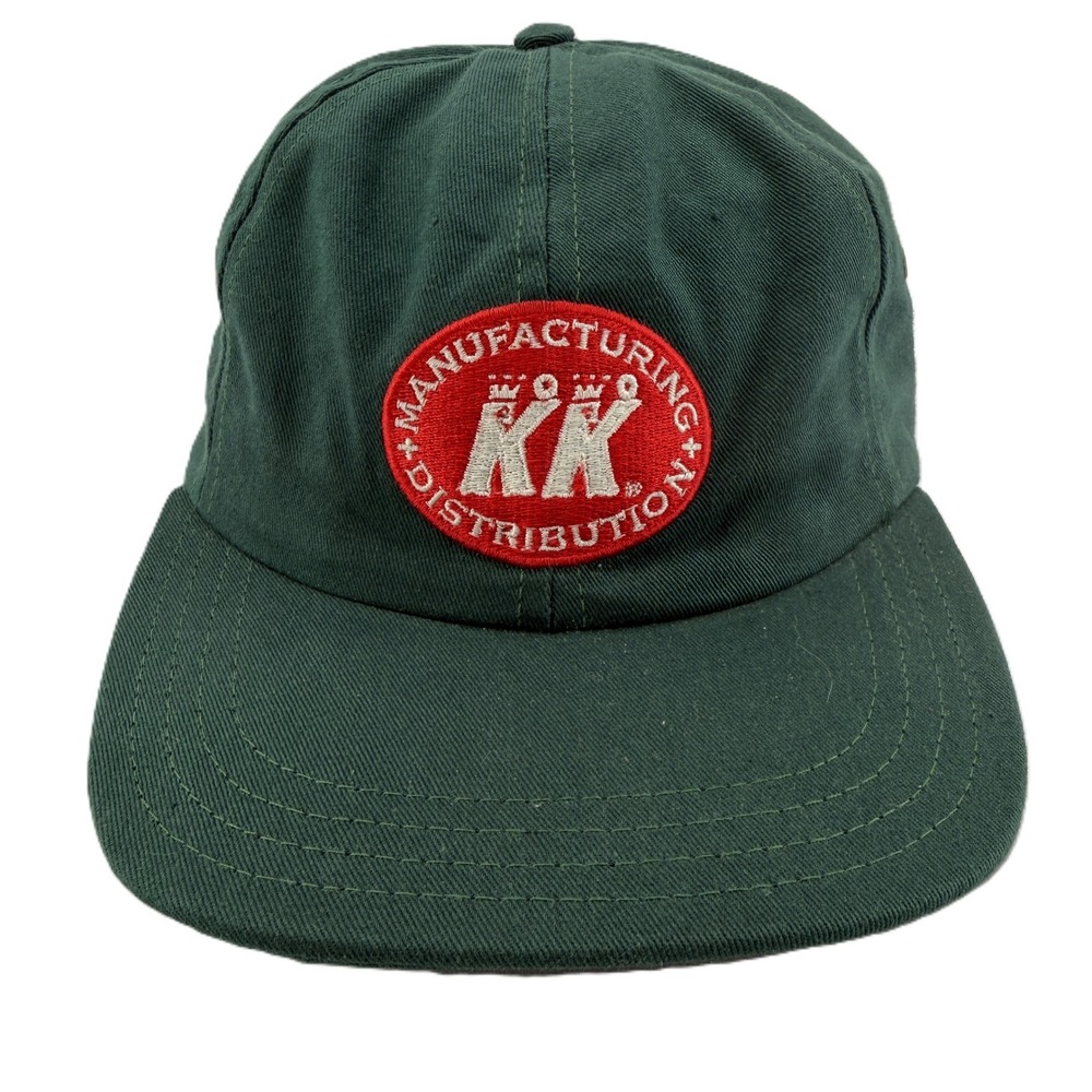Krispy Kreme Hat Mens Green Manufacturing Distribution Leather Strapback Vintage